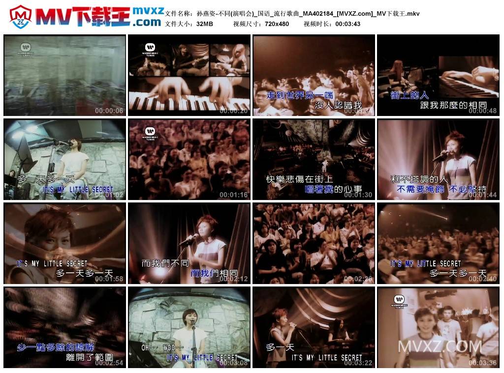 孙燕姿-不同(演唱会)_国语_流行歌曲_MA402184